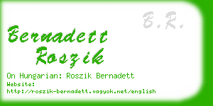 bernadett roszik business card